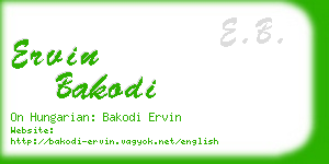 ervin bakodi business card